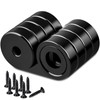 Black Neodymium Magnets Extra Strong, Pack of 8 16 mm