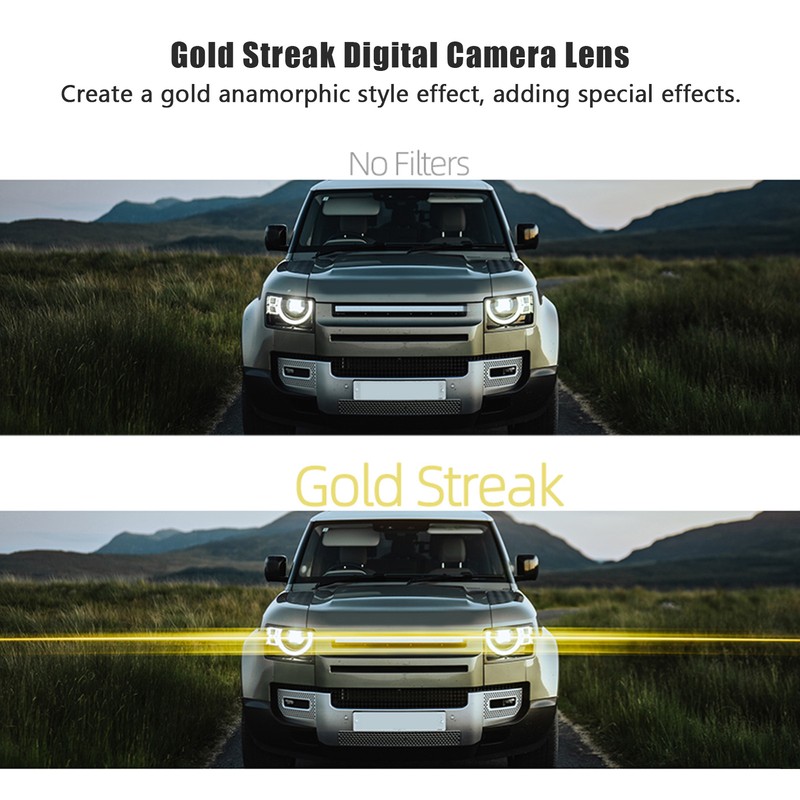 Gold Streak Digital Camera Lens Filter Antiscratch Optical Glass Aluminum