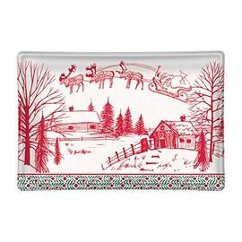 Michel Design Works Rectangular Glass Soap Dish, Santa's Eve