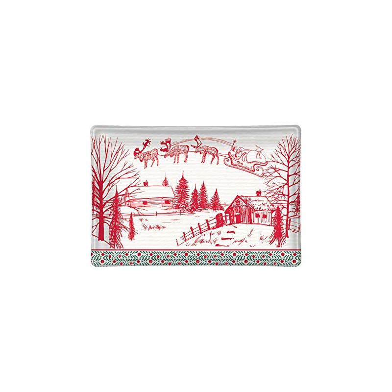 Michel Design Works Rectangular Glass Soap Dish, Santa's Eve