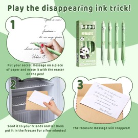 dellyy Erasable Ballpoint Pen, Pack of 4 Erasable Rollerball Pens, Erasable Pens Black, Erasable Rollerball Pen Children, Diameter of Lead 0.5 mm, for Students, Gift, School Office Supplies