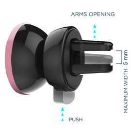 BLACK/ANTIQUE PINK - MAGNETIC AIR VENT SUPPORT FOR SMARTPHONES UNIVERSAL CAR MOUNT GRIP PHONE HOLDER