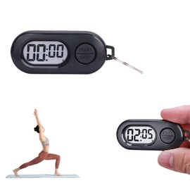 Sports Timer with Keychain Kitchen Timer Small LCD Display Stopwatch Clock Portable Learning Timer Countdown Clock for Athletes with Built-in Button Batteries for Studying, Fitness, Gaming, Running