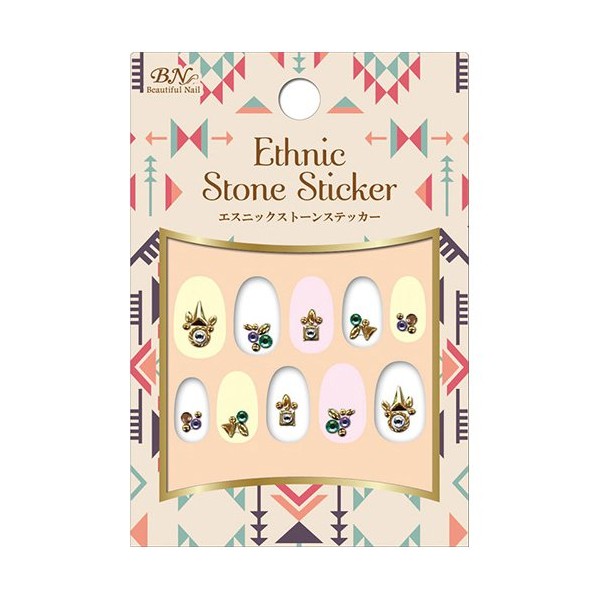 BN NES-2 Nail Stickers, Ethnic Stone Sticker