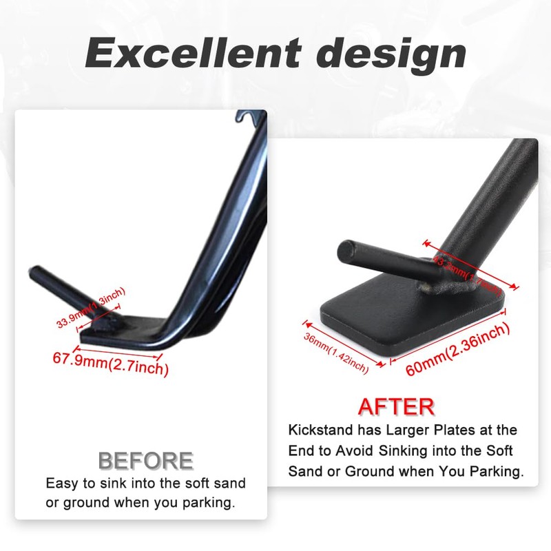 Xitomer 0-2.5inch Motorcycle Adjustable Kickstand Fit for MT09 2021-2024 /