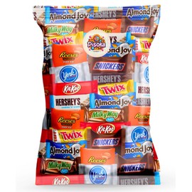 Variety Pack of Fun Size Chocolate Candy - Individually Wrapped Chocolate Mix for Parties, Gift Bags, and Everyday Treats (4 LB)