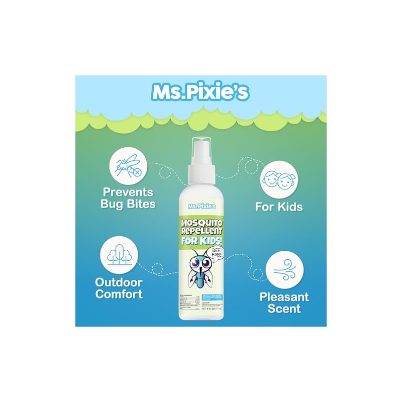 Ms. Pixie's Mosquito Repellent for Kids, DEET-Free Gentle Bug Spray