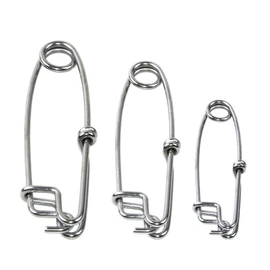 Longline Snap Clips Stainless Steel Fishing Tuna Tackle Long Line Swivel Clip Connector Hook Snap for Marine Fishing (150MM-1102LB-5PCS)