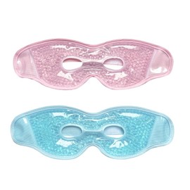 2 PCS Gel Eye Mask,Reusable,for Dark Circles,Dry Eyes,Headaches,Puffiness,Stress,migraines,Eye Bags.Allergies,Sinus discomfort,migraines (03-Pink & Blue)