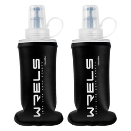 WRELS 2x 150ml Soft Flask Running Water Bottles,TPU BPA Free Collapsible Lightweight Soft Water Bottle for Running Vest,Portable Running Essentials for Outdoors