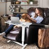 Over Bed Table Pneumatic Adjustable Height Stand Desk with Hidden