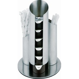 GSP Milk - / Sugar Portion Dispenser Approximately Diameter 11 cm, Height 17.5 cm Stainless Steel Frosted, Milk Portions, Sugar and Rotating