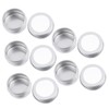 FRCOLOR 15pcs Window Threaded Aluminum Box Round Clear Window Tin