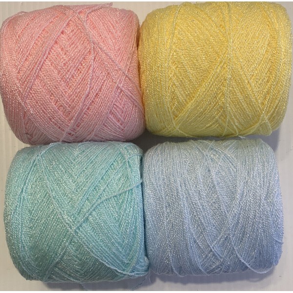 Lace Crystal  Colors 3/14/46/283. Acrylic/Rayon. 900 yards per ball. 1 lot of 4