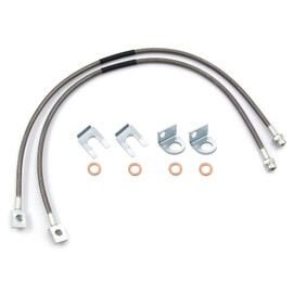 MSCRP 89702 Front Stainless Brake Lines for 87-06 Jeep TJ/YJ/XJ With 4"-6" Suspension Lift Kits
