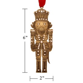 The Nutcracker Prince Bronze Christmas Ornament with Crystals