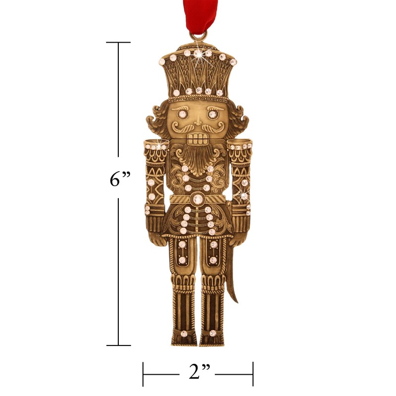 The Nutcracker Prince Bronze Christmas Ornament with Crystals