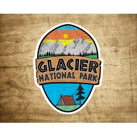 Glacier Decal Sticker National Park Montana 3.75" x 2.8" Vinyl Camping Tent