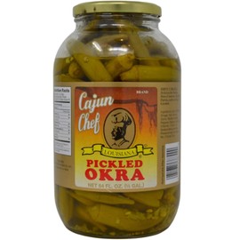 Cajun Chef Pickled Okra 64oz - One Half Gallon (Pack of 1) - Great in Bloody Mary's - Versatile Garnish for Sandwiches, Salads, Martini's, Cheese Boards, and More