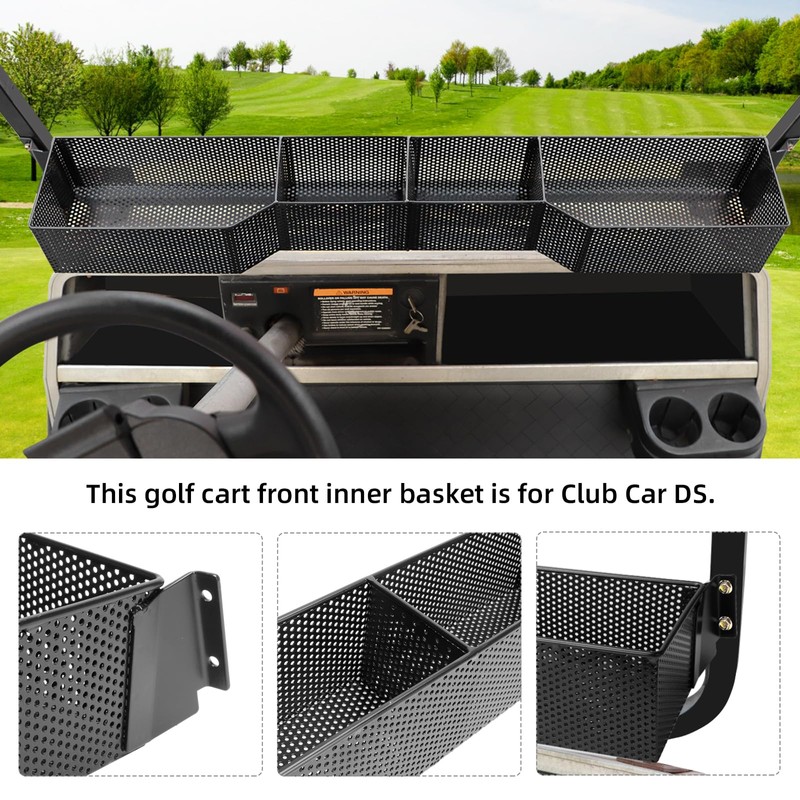 Roykaw Golf Cart Storage Basket Front Inner Dash Tray Organizer