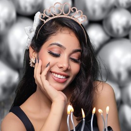 30th Birthday Decoration for Women,Rose Gold Birthday Sash and Headband for Girl Women's 30th Birthday Party Decor