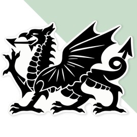 Extra Large 460mm 'Welsh Dragon' Permanent Sticker Decal for Cars/Windows/Bins/Walls (DW00116771)