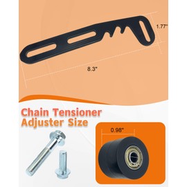 Mini Bike Chain Tensioner Adjuster, Tensioner Adjuster with Roller for Coleman Mini bike CT200U CT200U-EX BT200X CT100U Baja DB30 Predator 212cc 224cc GX160 GX200 Engine Powersports Parts (8.3INCH)