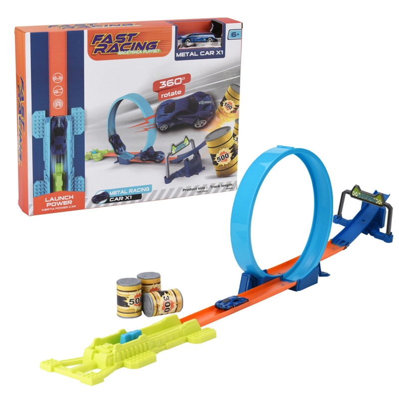 14-teiliges Autorennbahn-Set mit verschiedenen Designs