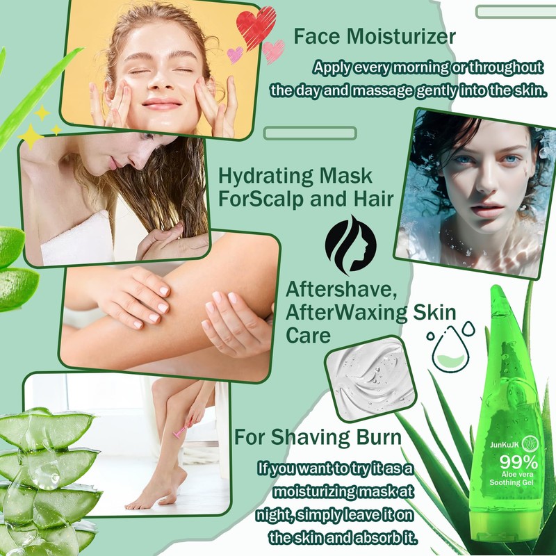 JunKuJK 99% Purity Aloe Vera Gel,260ml - Hydrating Aloe Vera