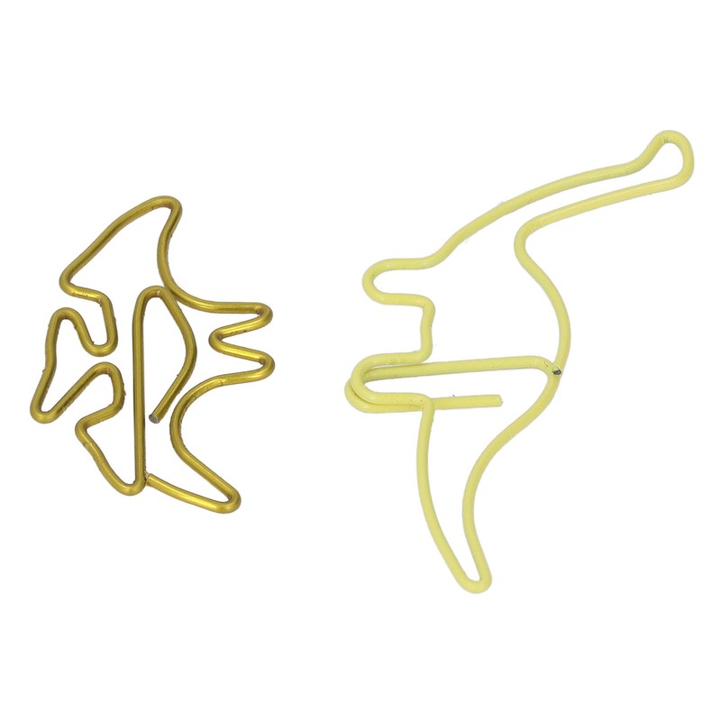 100pcs Shaped Paper Clips Pterosauria Yellow Dinosaur Shape Metal Portable