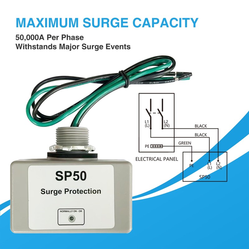 Long Term SP50 120/240VAC Universal HVAC Whole House Surge Protective