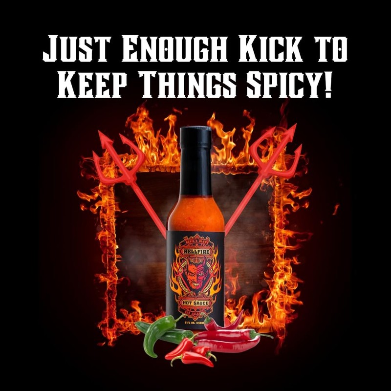 Hellfire Devil's Blend Red Jalapeno Hot Sauce, Award-Winning, Gourmet, Rich