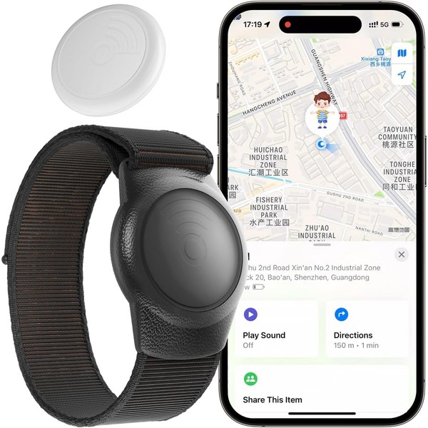 GPS Tracker for Kids, Teen, Elderly, Works with Find My
