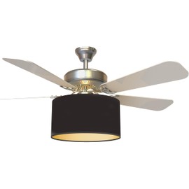 FANTASTIC SHADE CLIPS Ceiling Fan Drum Shade Kit - 100% Linen, with Adapter & FREE Diffuser Fits Standard Ceiling Fan Light Kits (Check Compatibility Before Ordering) Black