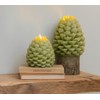 QVC Luminara Set of (2) Pinecone Flameless Figural Candles -