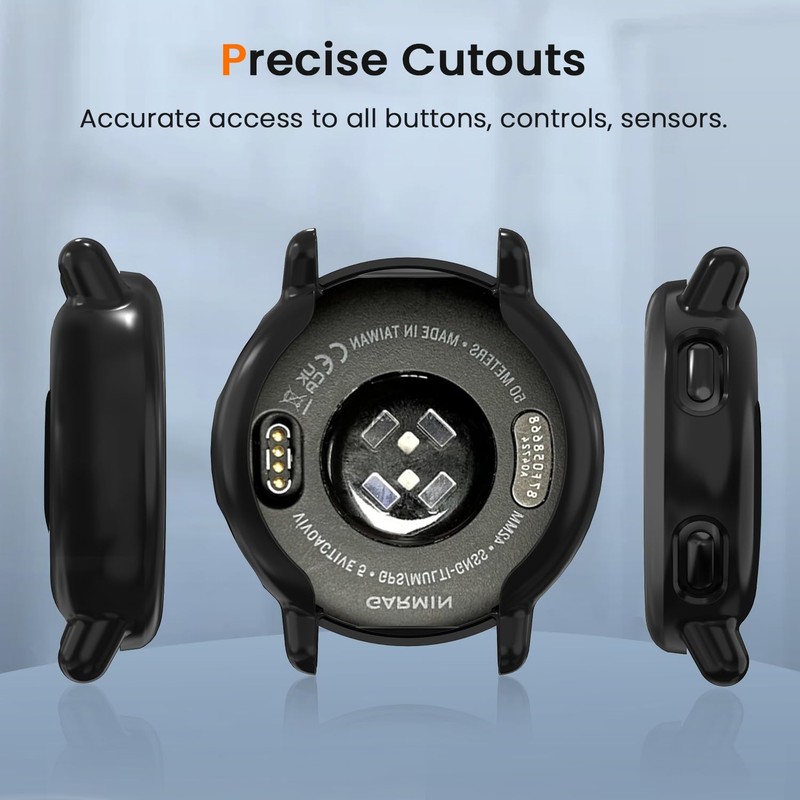 ivoler 3 Pieces Case with Screen Protector for Garmin Vivoactive