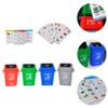 Mini Curbside Garbage 4pcs Garbage Trash Cans with 108pcs Sorting