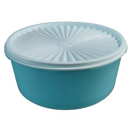 Tupperware Servalier Canister Stacking Cookie One Touch Seal Teal Mint Starburst