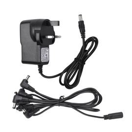 Guitar Effect Pedal Power Supply Adapter with 6 Ways Daisy Chain Cable Power Line Right Angle
