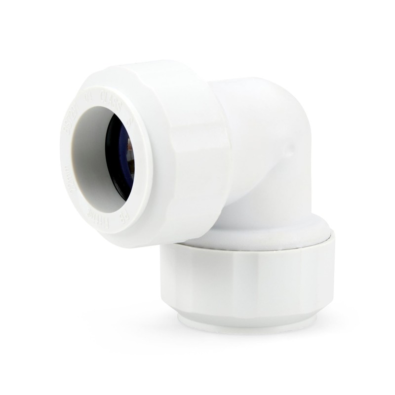 LavaPlumb Push Fit Plumbing Fittings 15mm 22mm White Pushfit Elbow