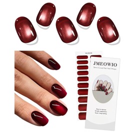 JMEOWIO Pegatinas de Gel para Uñas Ojos de Gato Rojos Tiras de Gel Semi Curadas UV/LED Arte de Uñas Diseño Decoración Accesorios