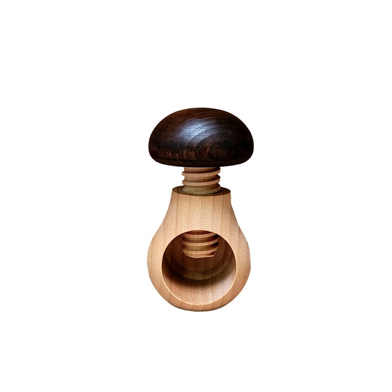 Wooden World 2 Nutcrackers Set Dark Brown and Toadstool Nutcracker