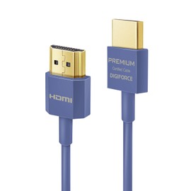 DigiForce Premium High Speed HDMI Cable [HDMI 2.0] 0.9m / 4K60Hz/HDR Compatible/18Gbps / Type A Male to Type A Male/Slim Type/HDMI Certified (Navy Blue, 0.9 m)