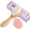 Mocokkiti Baby Hair Brush and Pink Cradle Cap Brush Set