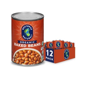 WESTBRAE 16 oz Natural Organic Baked Beans, Source of Plant Based Protein and Fiber, Low Fat, Gluten Free, (Pack of 12)