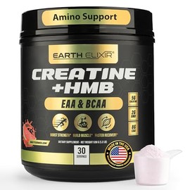 Creatine HMB Supplements for Men and Women w/Essential Amino Acids | EAA & BCAA Powder Mix | Creatine Monohydrate Powder and HMB | EAAS & BCAAS | Made