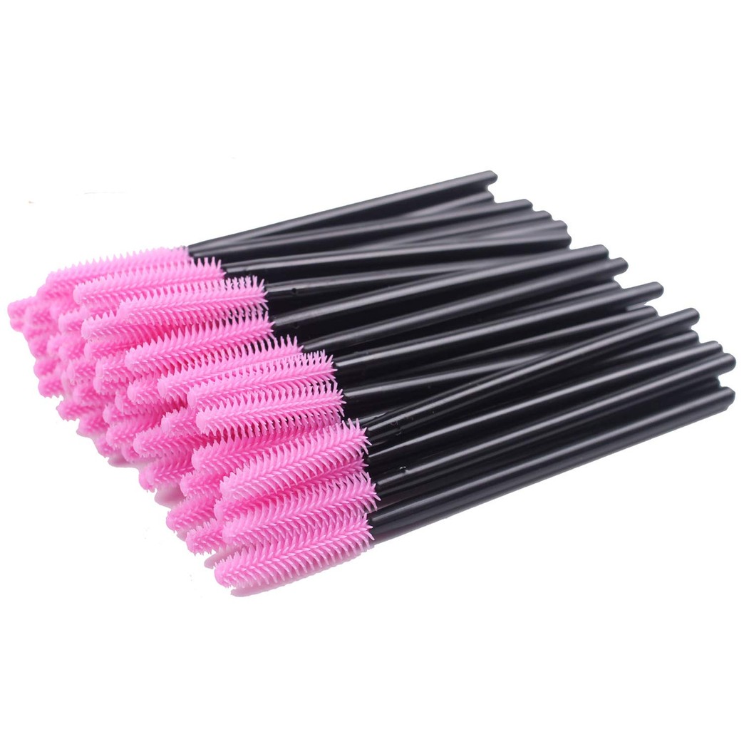 Pack of 100 One-Off Disposable Silicone Eyelash Mascara Brushes Wands Applicator Eyebrow Brush Makeup Tool Kit Set