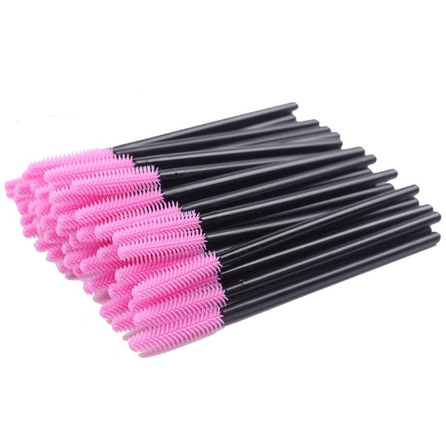 Pack of 100 One-Off Disposable Silicone Eyelash Mascara Brushes Wands Applicator Eyebrow Brush Makeup Tool Kit Set