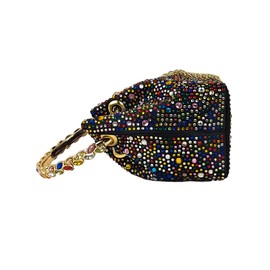 HUANG ZHUANG Colorful Crystal Soft Purse Sparkly Rhinestone Handbag Women Clutch Bling Party Crossbody Bag for Prom Cocktail(gold)