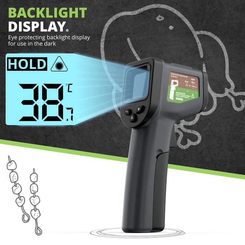 Oliver's Kitchen® Infrared Thermometer - User-Friendly - Measure Temperature with